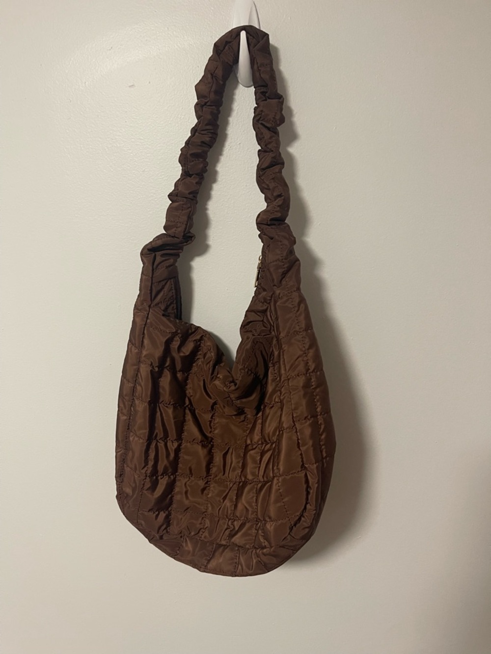 Free People Quilted Chocolate Brown Shoulder Bag